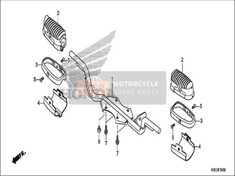 50661K0G900, Rubber, Hoofdvoettrede, Honda, 2